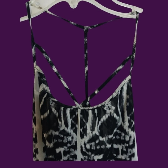 Express tank top spaguetti strap halter blk/wht size xsmall - Picture 6 of 8